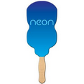 Neon Light Bulb Stock Shape Fan w/ Wooden Stick